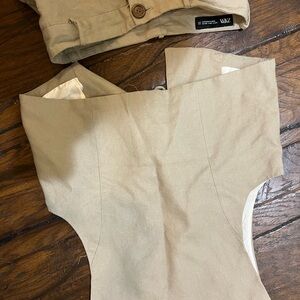 Zara Beige Strapless Top